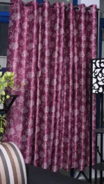 Pink polyster curtain for home and decor