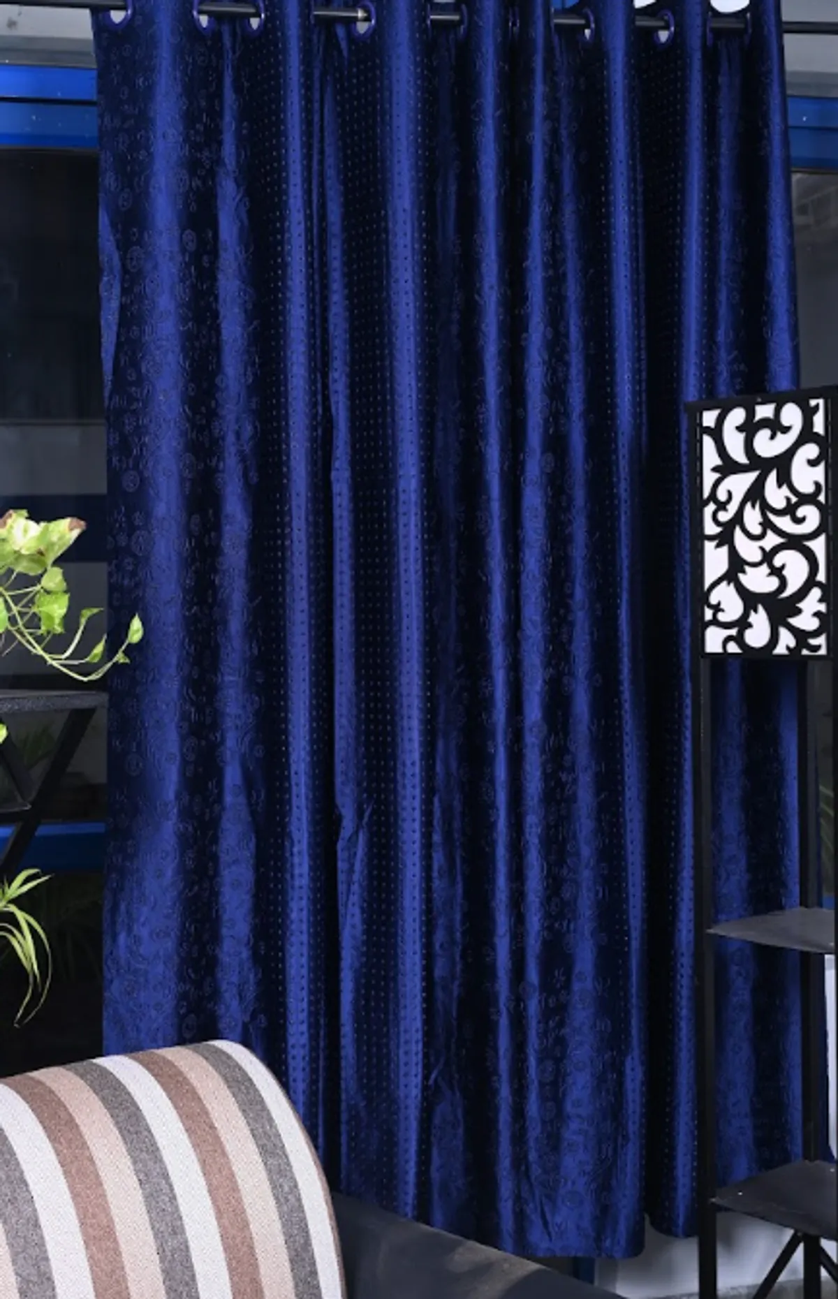 1 Blue polyster curtain for home and decor - Image 1