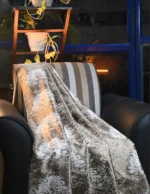 Light brown with print polyster curtain for home and decor