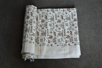 Bhagalpuri chaddar with warli art