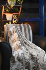 Light brown with print polyster curtain for home and decor - Image 2