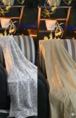 Grey and brown polyster curtain for home and decor (pack of 2)