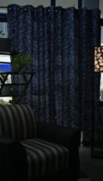 Pink and blue polyster curtain for home and decor (pack of 2) - Image 4