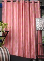 Peach and pink polyster curtain for home and decor (pack of 2) - Image 4