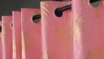 Peach and pink polyster curtain for home and decor (pack of 2) - Image 3