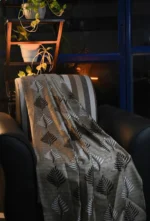 Brown print polyster curtain for home and decor