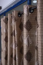 Brown print polyster curtain for home and decor - Image 2