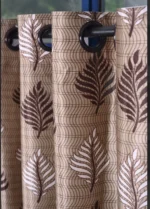 Brown print polyster curtain for home and decor - Image 4
