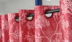 Red and peach polyster curtain for home and decor (pack of 2) - Image 3