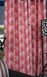 Red and peach polyster curtain for home and decor (pack of 2) - Image 5