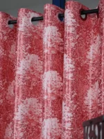 Red and peach polyster curtain for home and decor (pack of 2) - Image 6
