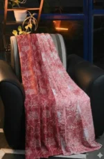 Red and peach polyster curtain for home and decor (pack of 2) - Image 7