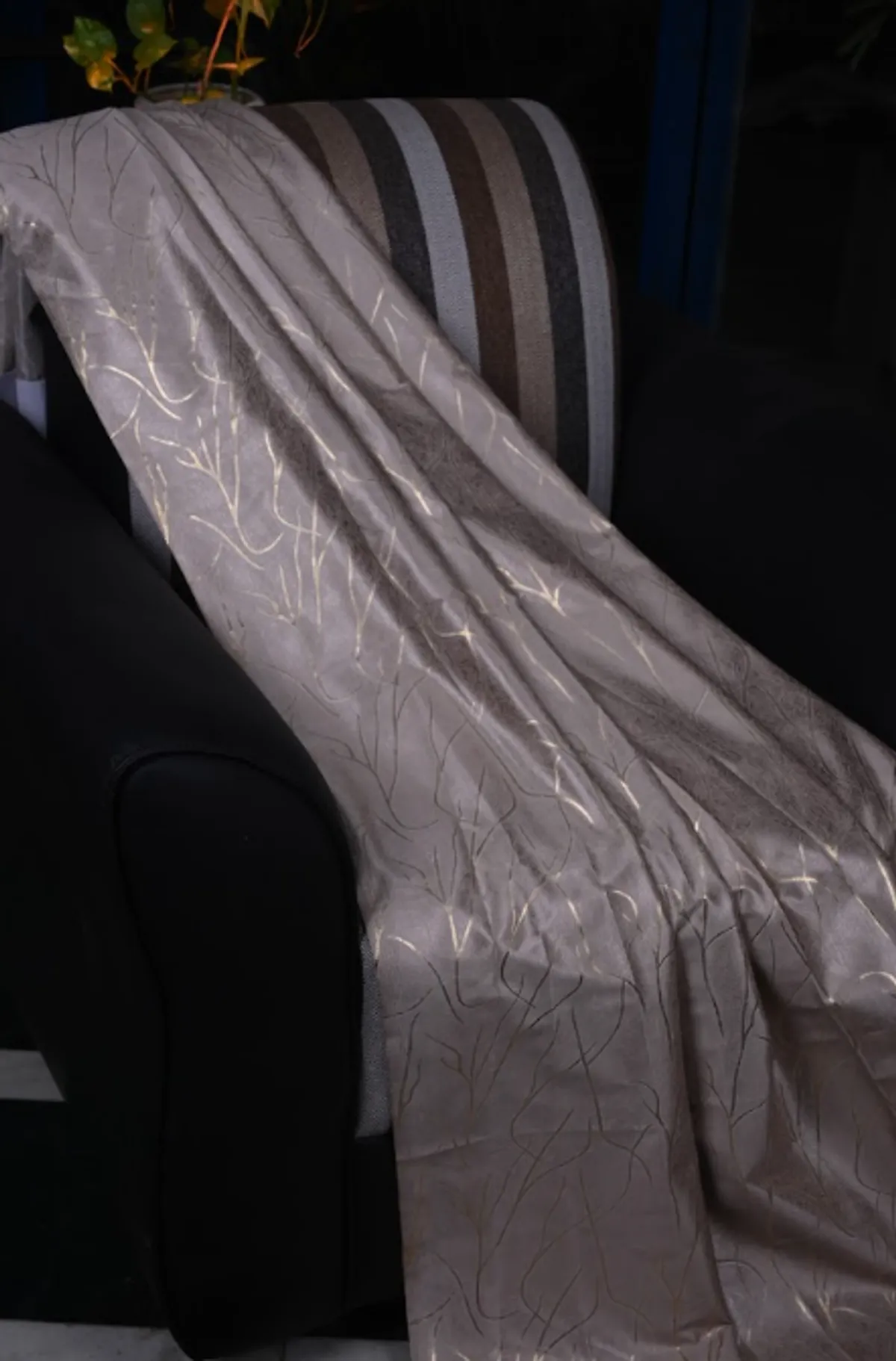 grey1 Grey polyster curtain for home and decor - Image 1