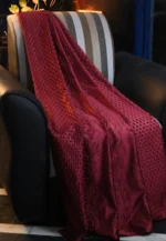 Maroon polyster curtain for home and decor - Image 3