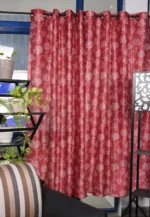 Red polyster curtain for home and decoror